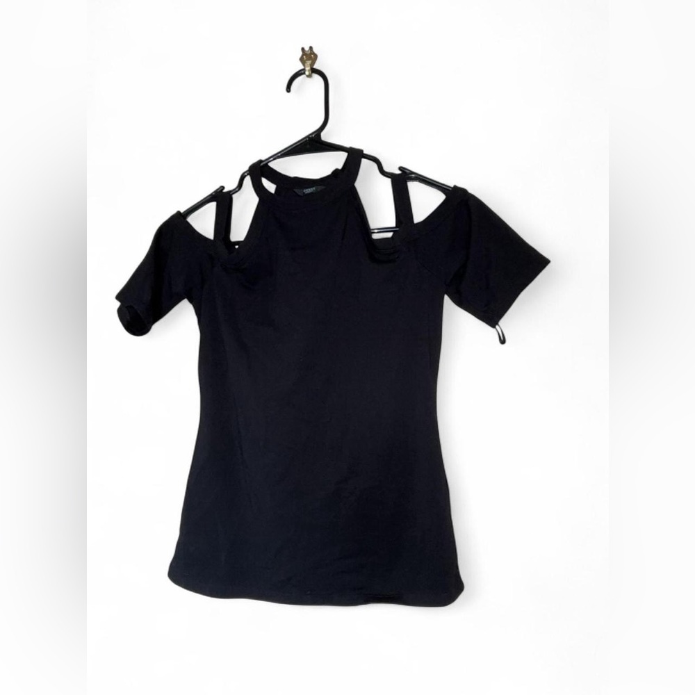 Guess Black Cutout Short Sleeve Top
